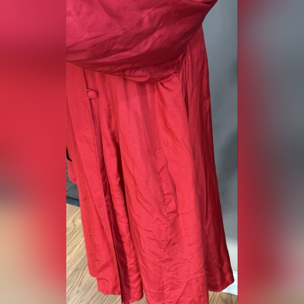 Dennis by Dennis Basso Red Swing Coat Women’s Sz Large - Picture 4 of 6